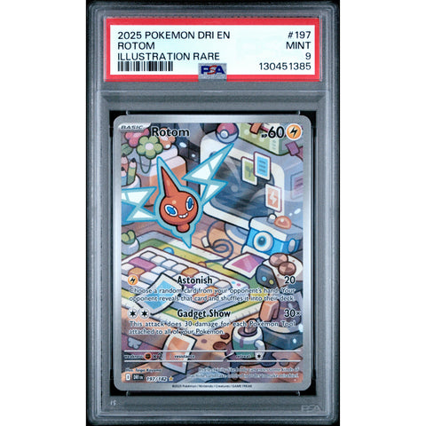 2025 POKEMON DESTINED RIVALS ROTOM 197/182 PSA 9
