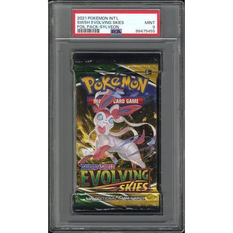 2021 POKEMON EVOLVING SKIES BOOSTER PACK PACK SYLVEON ART PSA 9