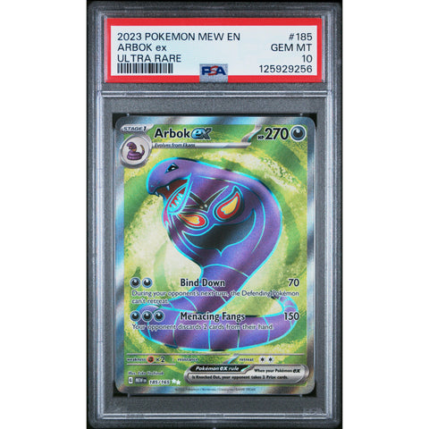 2023 POKEMON MEW ARBOK EX 185/165 PSA 10