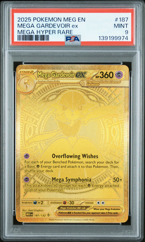 2025 POKEMON MEGA EVOLUTION MEGA GARDEVOIR EX HYPER RARE 187/132 PSA 9