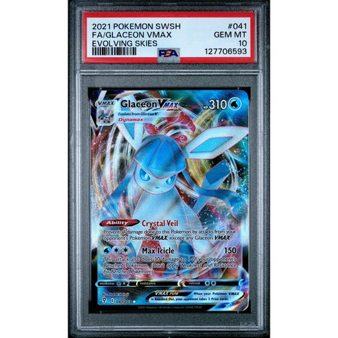 2021 POKEMON EVOLVING SKIES GLACEON 041/203 PSA 10