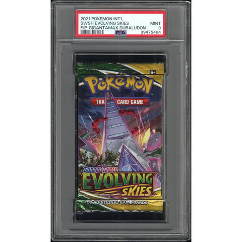 2021 POKEMON EVOLVING SKIES BOOSTER PACK PACK GIGANTAMAX DURALUDON PSA 9