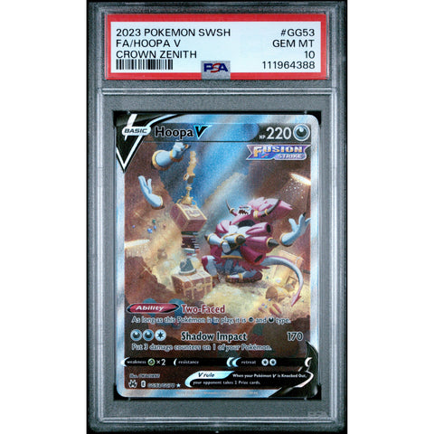 2023 POKEMON CROWN ZENITH HOOPA V GG53/GG70 PSA 10