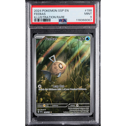 2024 POKEMON SSP EN SURGING SPARKS FEEBAS ILLUSTRATION RARE 198/191 PSA 9