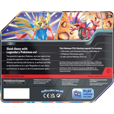 Pokémon TCG: Slashing Legends Tin (5 Packs)