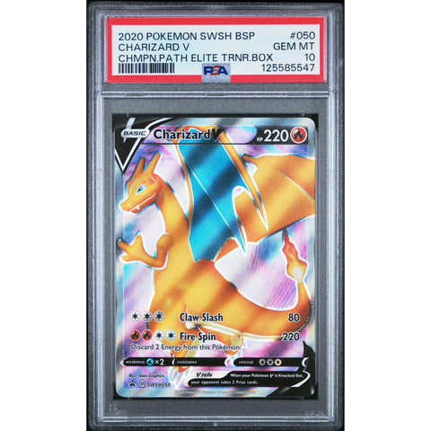 2020 POKEMON BLACK STAR PROMO CHARIZARD V SWSH050 PSA 10