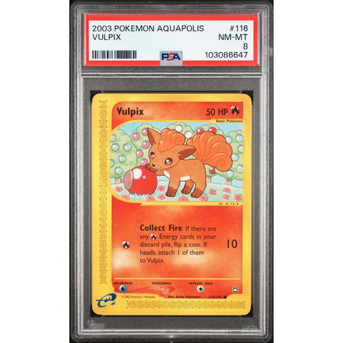 2003 POKEMON AQUAPOLIS VULPIX 116/147 PSA 8