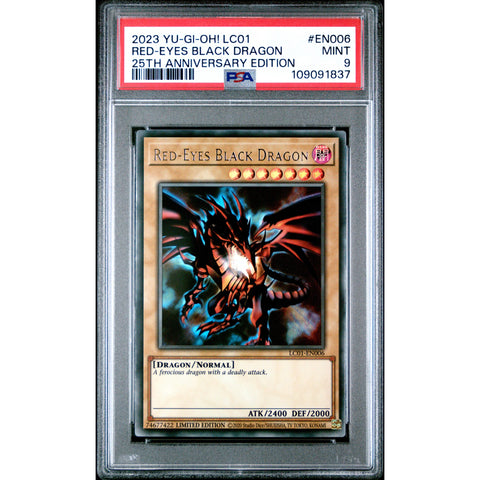 2023 YU-GI-OH LEGENDARY COLLECTION I RED-EYES BLACK DRAGON 25TH ANNIVERSARY EN006 PSA 9