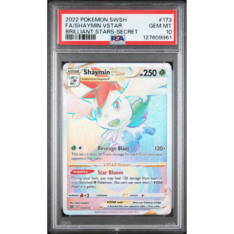 2022 POKEMON BRILLIANT STARS SHAYMIN 173/172 PSA 10
