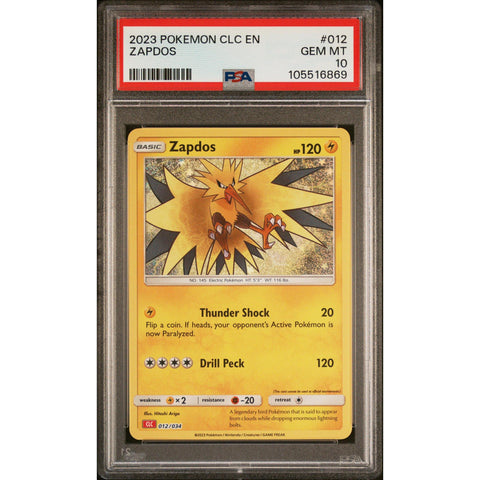 2023 POKEMON CLASSIC COLLECTION ZAPDOS 012/034 PSA 10