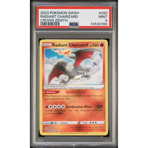 2023 POKEMON CROWN ZENITH RADIANT CHARIZARD 020/159 PSA 9