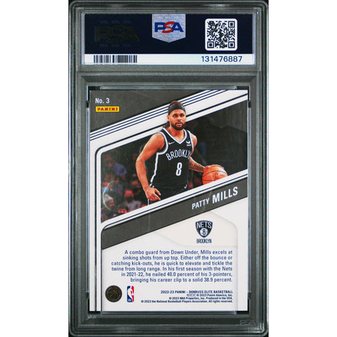 2022 PANINI PANINI DONRUSS ELITE PATTY MILLS ORANGE 3 PSA 9