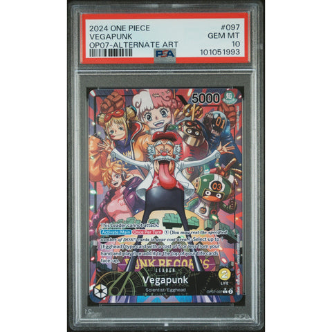 2023 ONE PIECE 500 YEARS VEGAPUNK LEADER ALT ART OP07-097 PSA 10