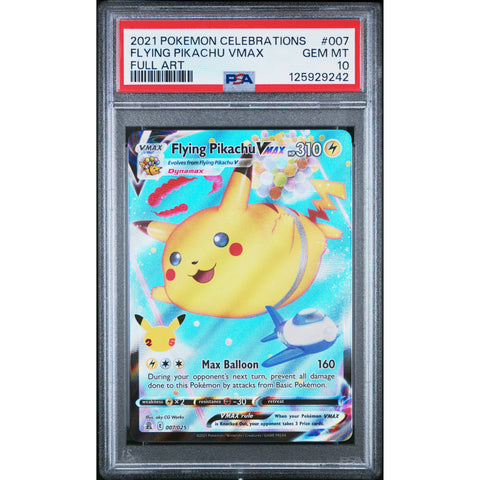 2021 POKEMON CELEBRATIONS FLYING PIKACHU VMAX 007/025 PSA 10