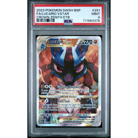 2023 POKEMON SWORD SHIELD PROMO LUCARIO VSTAR SWSH291 PSA 9