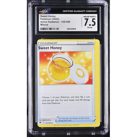 2022 POKEMON ASTRAL RADIANCE SWEET HONEY ERROR MISCUT 153/189 CGC 7.5