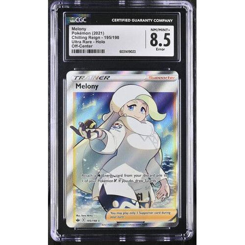 2021 POKEMON CHILLING REIGN MELONY ERROR OFF CENTER 195/198 CGC 8.5