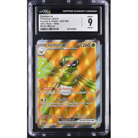 2023 POKEMON SCARLET & VIOLET SPIDOPS EX ERROR MISCUT 223/198 CGC 9