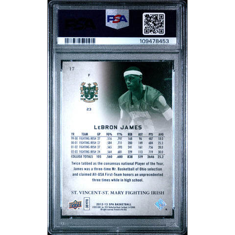 2012 SPORTS SP AUTHENTIC LEBRON JAMES 17 PSA 8