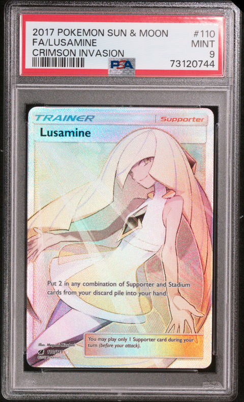 2017 POKEMON CRIMSON INVASION LUSAMINE 110/111 PSA 9