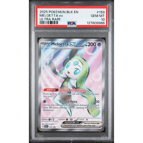 2025 POKEMON BLACK BOLT MELOETTA 159/086 PSA 10