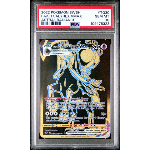 2022 POKEMON ASTRAL RADIANCE SHADOW RIDER CALYREX VMAX TG30/TG30 PSA 10