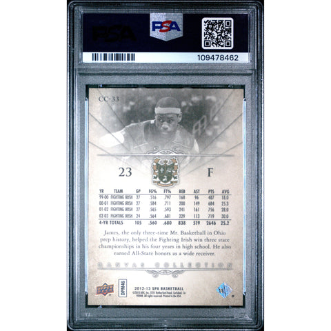 2012 SPORTS SP AUTHENTIC LEBRON JAMES CANVAS COLLECTION GOLD CC-33 PSA 10