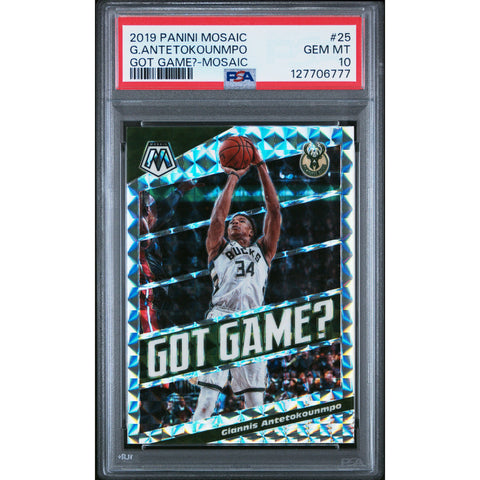 2019 PANINI MOSAIC GOT GAME? G. ANTETOKOUNMPO 25 PSA 10