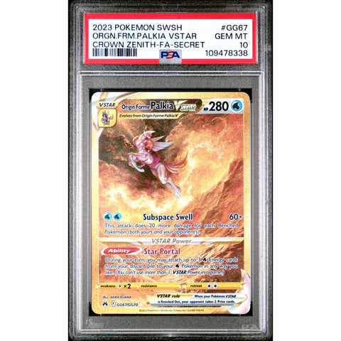 2023 POKEMON CROWN ZENITH ORGIN FORME PALKIA VSTAR SECRET GG67/GG70 PSA 10