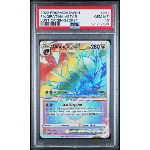 2022 POKEMON LOST ORIGIN GIRATINA VSTAR SECRET 201/196 PSA 10