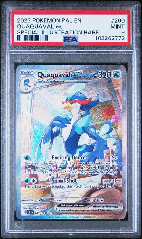 2023 POKEMON QUAQUAVAL EX SPECIAL ILLUSTRATION RARE 260/193 PSA 9