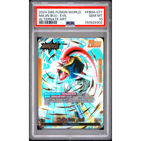 2024 DRAGON BALL MAJIN BUU : EVIL ALTERNATE ART FB04-077 PSA 10