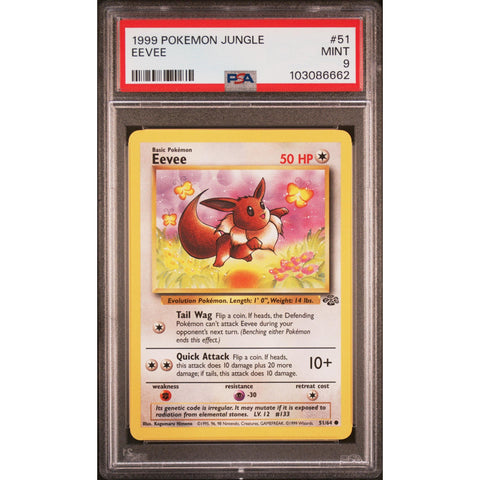 1999 POKEMON JUNGLE EEVEE 51/64 PSA 9 8