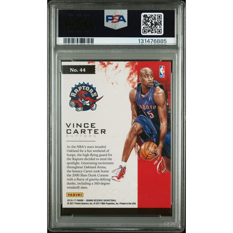 2016 PANINI PANINI GRAND RESERVE DOMINATING PERFORMANCES VINCE CARTER 44 PSA 9