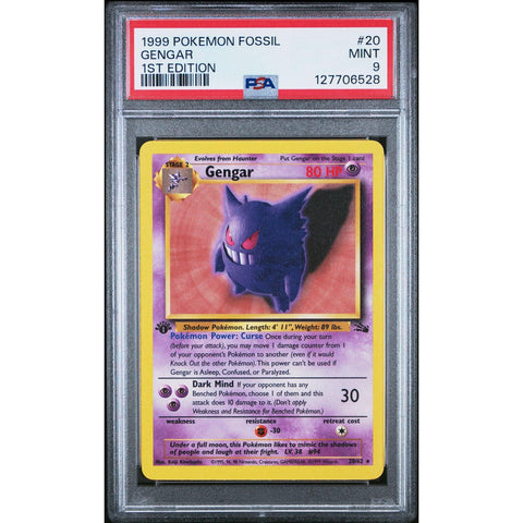 1999 POKEMON FOSSIL GENGAR 20/62 1ST EDITION PSA 9