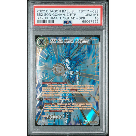 2022 DRAGON BALL SUPER SON GOHAN SPR BT17-083 PSA 10