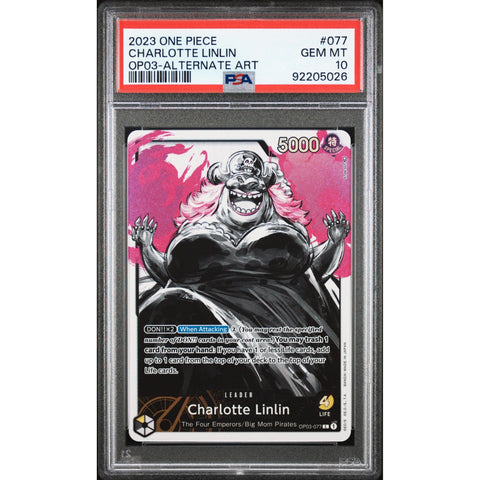 2023 ONE PIECE PILLARS OF STRENGTH CHARLOTTE LINLIN LEADER ALT OP03-077 PSA 10