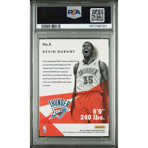 2013 PANINI PANINI TITANIUM STRENGTH KEVIN DURANT 8 PSA 7