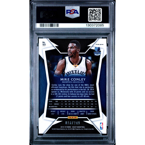 2014 PANINI PANINI SELECT MIKE CONLEY BLUE PRIZM 77 PSA 10