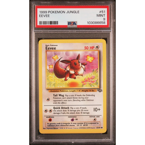 1999 POKEMON JUNGLE EEVEE 51/64 PSA 9 6
