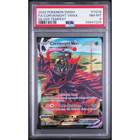 2022 POKEMON SILVER TEMPEST CORVIKNIGHT TG19/TG30 PSA 8