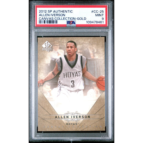 2012 SPORTS SP AUTHENTIC ALLEN IVERSON CANVAS COLLECTION GOLD CC-25 PSA 9