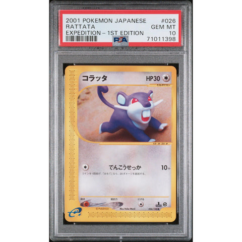 2001 POKEMON JPN 1ST EDITION EXPEDITION RATTATA 026/128 PSA 10
