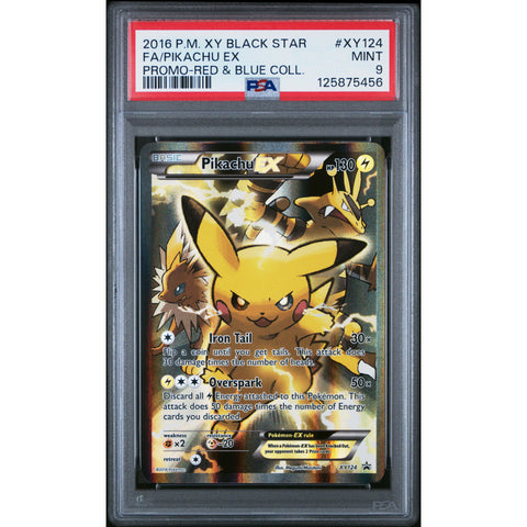 2016 POKEMON PROMO PIKACHU RED & BLUE COLLECTION XY124 PSA 9