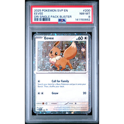2025 POKEMON EEVEE DESTINED RIVALS SINGLE PACK BLISTER SVP 200 PSA 8