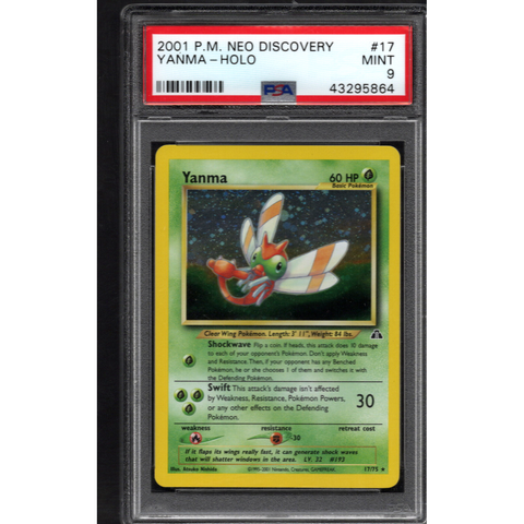 2001 POKEMON NEO DISCOVERY YANMA HOLO 17/75 PSA 9