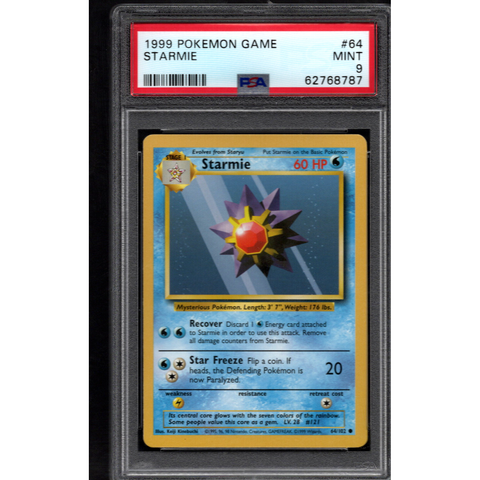 1999 POKEMON BASE SET STARMIE 64/102 PSA 9