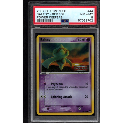 2007 POKEMON EX POWER KEEPERS BALTOY REV FOIL PSA 8