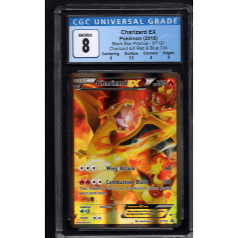 2016 POKEMON BLACK STAR PROMO CHARIZARD EX XY121 CGC 8