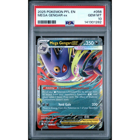 2025 POKEMON PFL EN-PHANTASMAL FLAMES MEGA GENGAR EX 056/094 PSA 10